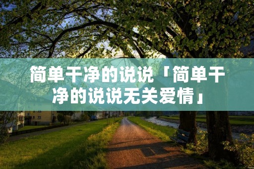 简单干净的说说「简单干净的说说无关爱情」