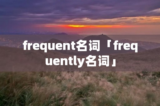 frequent名词「frequently名词」