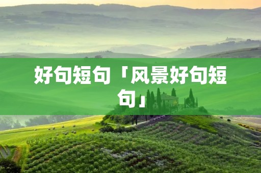 好句短句「风景好句短句」
