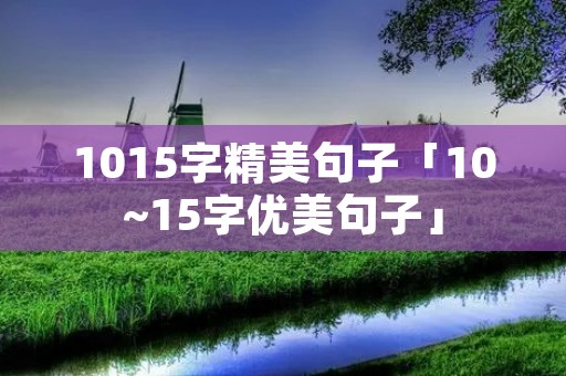 1015字精美句子「10~15字优美句子」