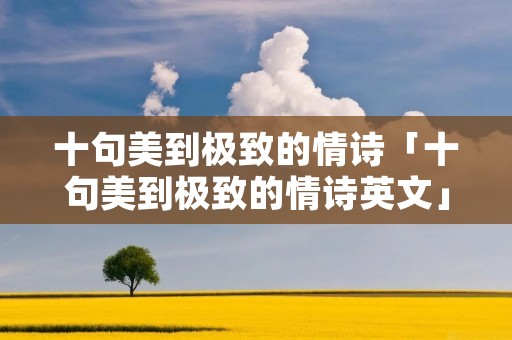 十句美到极致的情诗「十句美到极致的情诗英文」