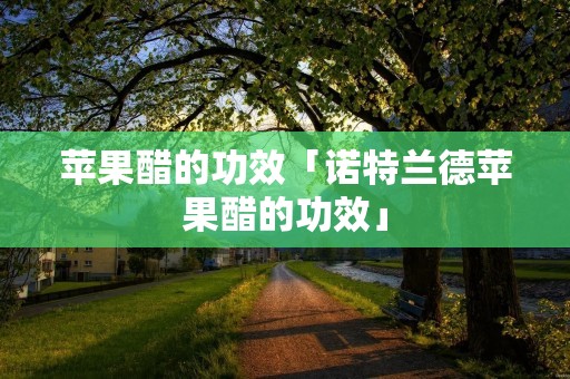 苹果醋的功效「诺特兰德苹果醋的功效」