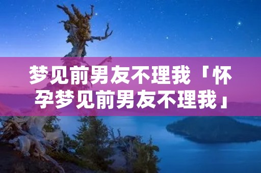 梦见前男友不理我「怀孕梦见前男友不理我」