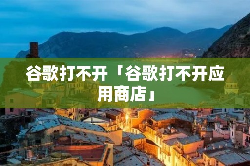 谷歌打不开「谷歌打不开应用商店」