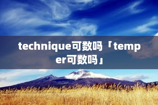 technique可数吗「temper可数吗」