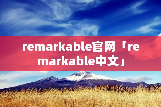 remarkable官网「remarkable中文」 remarkable官网「remarkable中文」