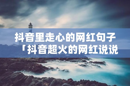 抖音里走心的网红句子「抖音超火的网红说说」