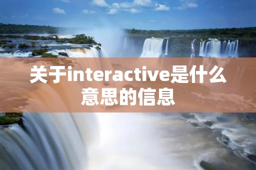 关于interactive是什么意思的信息