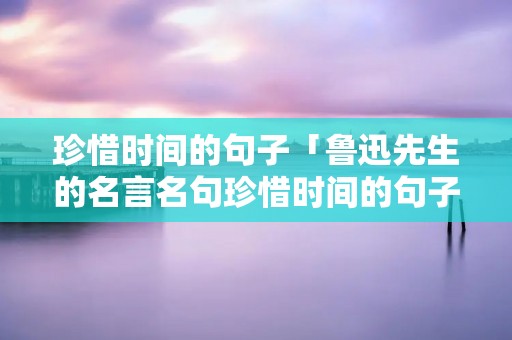 珍惜时间的句子「鲁迅先生的名言名句珍惜时间的句子」
