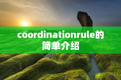coordinationrule的简单介绍