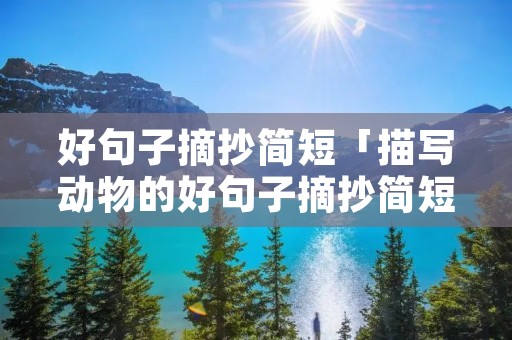好句子摘抄简短「描写动物的好句子摘抄简短」
