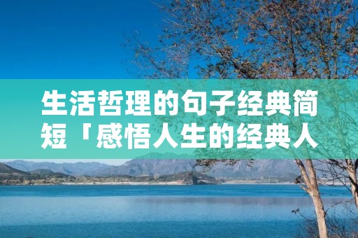 生活哲理的句子经典简短「感悟人生的经典人生哲理」