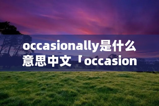 occasionally是什么意思中文「occasionally是什么意思中文翻译成」