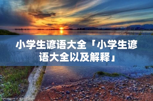 小学生谚语大全「小学生谚语大全以及解释」