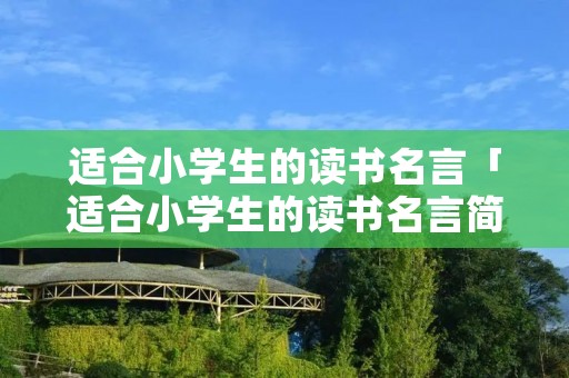 适合小学生的读书名言「适合小学生的读书名言简单的」
