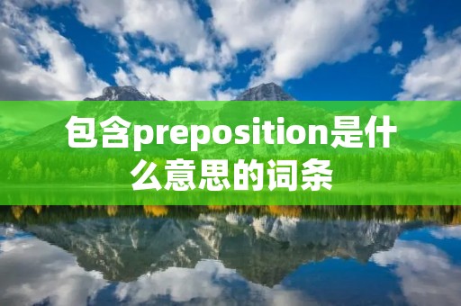 包含preposition是什么意思的词条