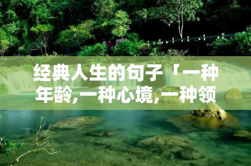 经典人生的句子「一种年龄,一种心境,一种领悟」