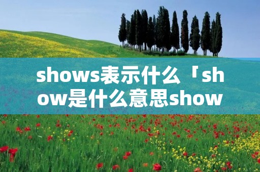 shows表示什么「show是什么意思show」