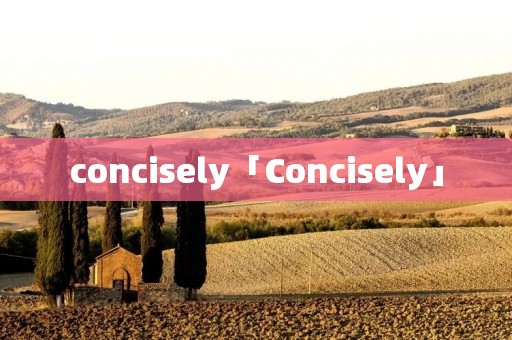 concisely「Concisely」