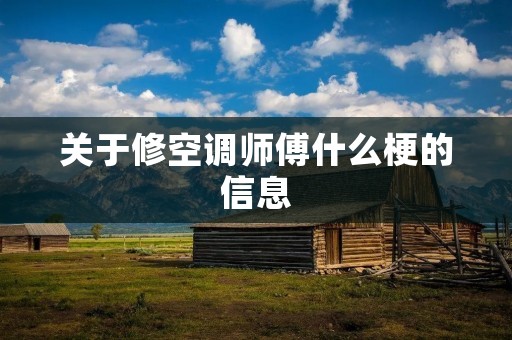 关于修空调师傅什么梗的信息