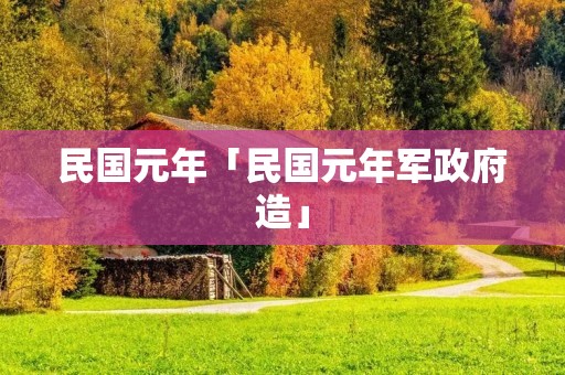 民国元年「民国元年军政府造」