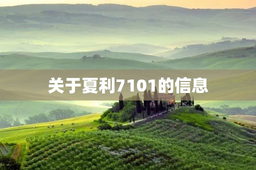 关于夏利7101的信息