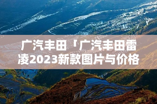 广汽丰田「广汽丰田雷凌2023新款图片与价格」