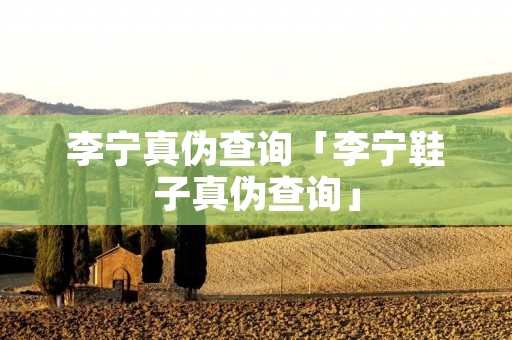 李宁真伪查询「李宁鞋子真伪查询」