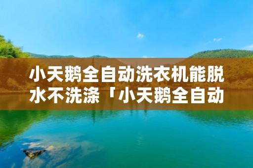 小天鹅全自动洗衣机能脱水不洗涤「小天鹅全自动洗衣机不能洗涤但可以脱水」
