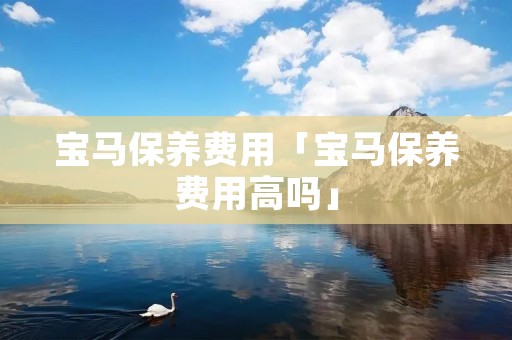 宝马保养费用「宝马保养费用高吗」
