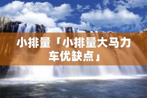小排量「小排量大马力车优缺点」