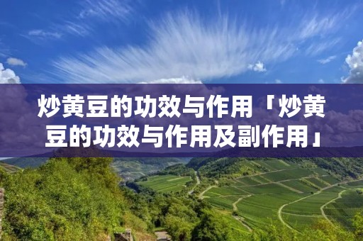 炒黄豆的功效与作用「炒黄豆的功效与作用及副作用」