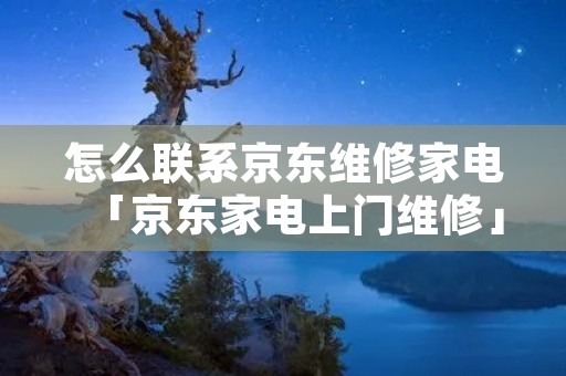 怎么联系京东维修家电「京东家电上门维修」