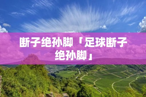 断子绝孙脚「足球断子绝孙脚」 断子绝孙脚「足球断子绝孙脚」