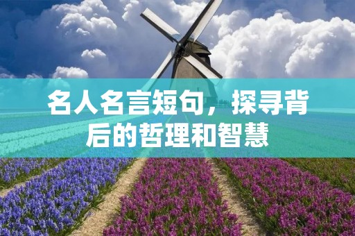 名人名言短句，探寻背后的哲理和智慧