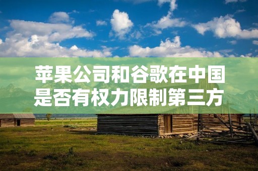 苹果公司和谷歌在中国是否有权力限制第三方支付系统？