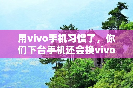 用vivo手机习惯了，你们下台手机还会换vivo吗？