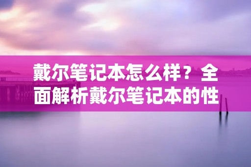 戴尔笔记本怎么样？全面解析戴尔笔记本的性能、外观、价格等细节