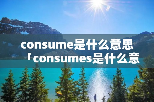 consume是什么意思「consumes是什么意思」