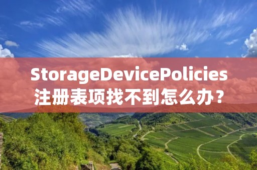 StorageDevicePolicies注册表项找不到怎么办？
