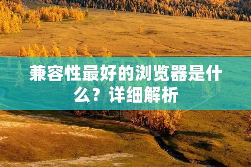 兼容性最好的浏览器是什么?详细解析