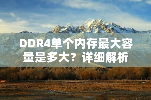 DDR4单个内存最大容量是多大？详细解析