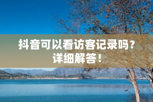 抖音可以看访客记录吗?详细解答!