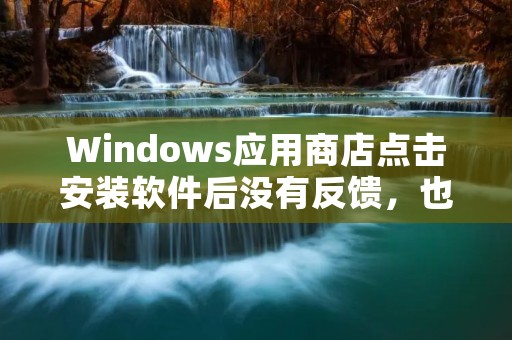 Windows应用商店点击安装软件后没有反馈,也没有安装的解决方法