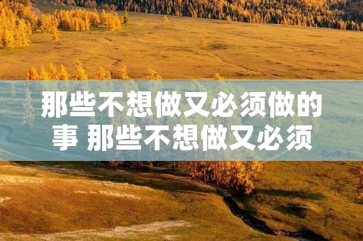 那些不想做又必须做的事 那些不想做又必须做的事的成语
