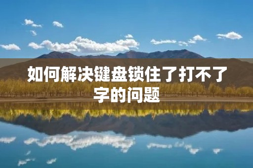 如何解决键盘锁住了打不了字的问题 如何解决键盘锁住了打不了字的问题