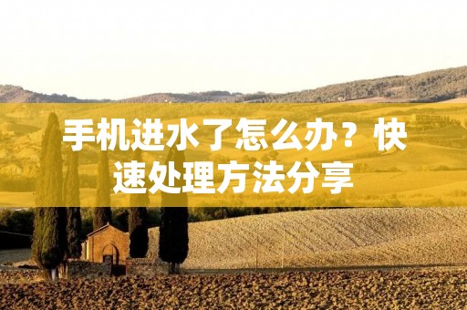 手机进水了怎么办?快速处理方法分享