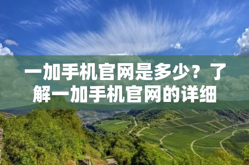 一加手机官网是多少?了解一加手机官网的详细信息