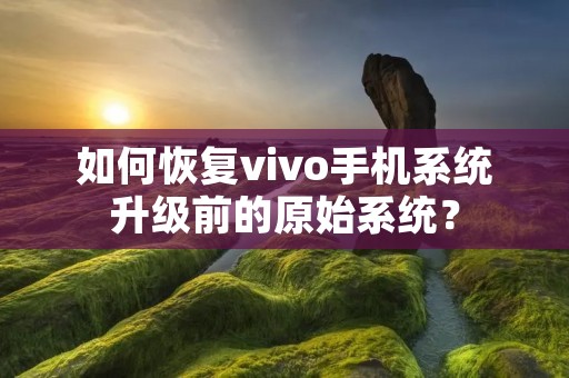如何恢复vivo手机系统升级前的原始系统?