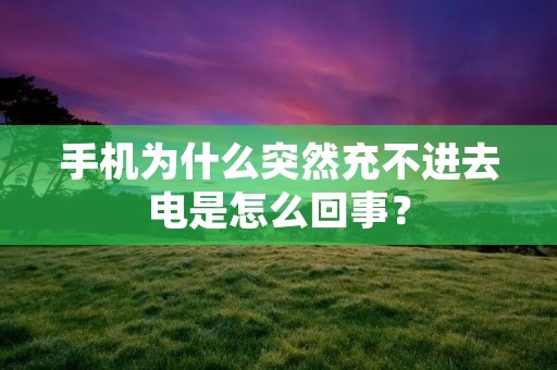 手机为什么突然充不进去电是怎么回事?